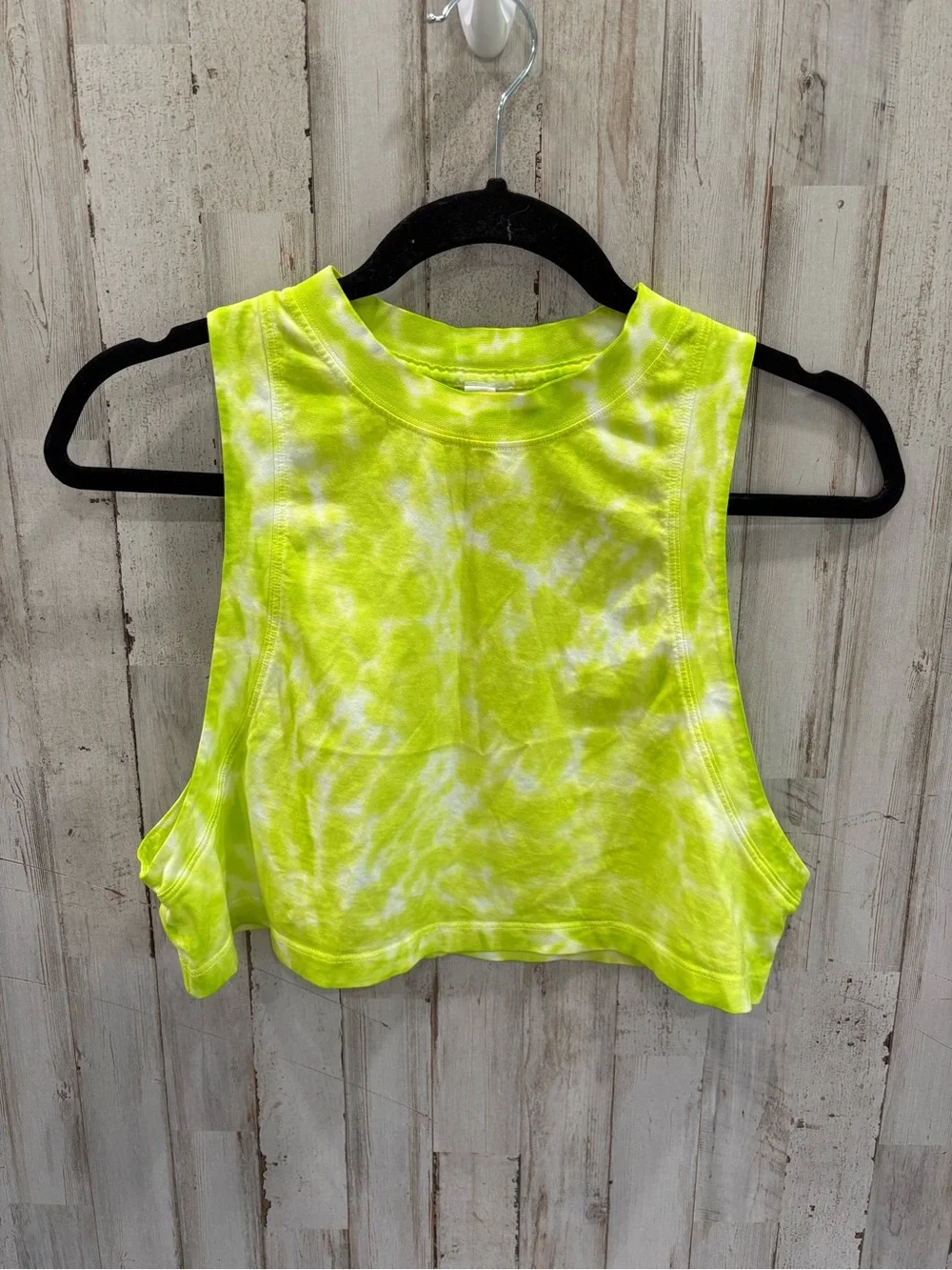 Lululemon All Yours Crop Tank Size 4 Marmoleado Tie Dye Eccentric Lime